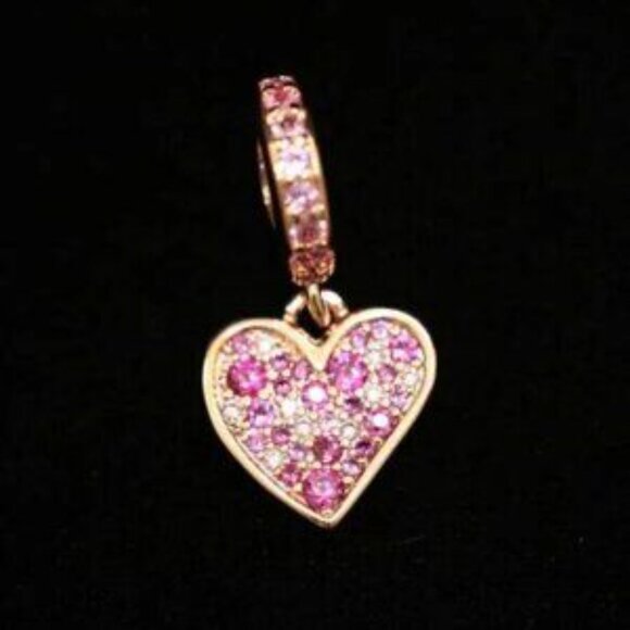 Pandora Pink Crystal Heart Bracelet Charm - Picture 3 of 5
